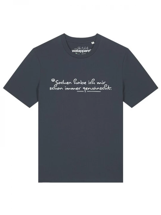 Foto van product Watapparel Shirt 'Socken Habe Ich Mir Schon Immer Gewünscht' antraciet / wit