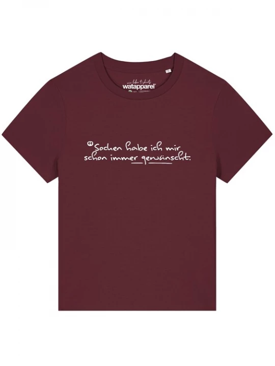 Foto van product Watapparel Shirt 'Socken Habe Ich Mir Schon Immer Gewünscht' bordeaux / wit
