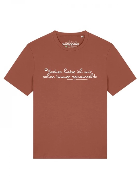 Foto van product Watapparel Shirt 'Socken Habe Ich Mir Schon Immer Gewünscht' roestbruin / wit