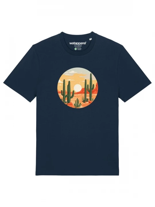 Foto van product Watapparel Shirt 'Sonnenuntergang in der Wüste' donkerblauw / goudgeel / groen