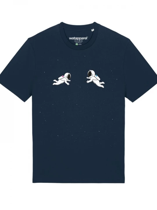 Foto van product Watapparel Shirt ' Space love ' donkerblauw / chocoladebruin / wit
