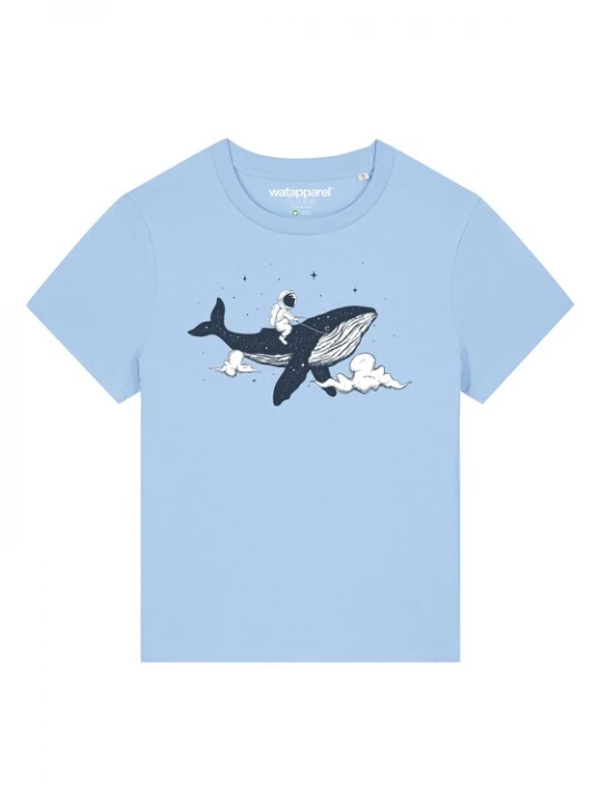 Foto van product Watapparel Shirt ' Spacewhale ' lichtblauw / gemengde kleuren