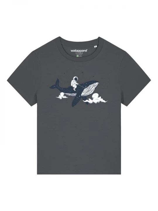 Foto van product Watapparel Shirt 'Spacewhale' marine / donkergrijs / wit