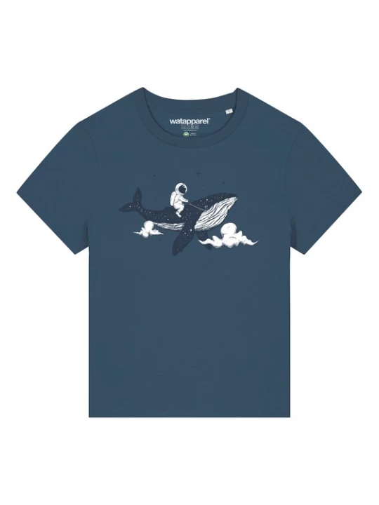 Foto van product Watapparel Shirt 'Spacewhale' petrol / wit