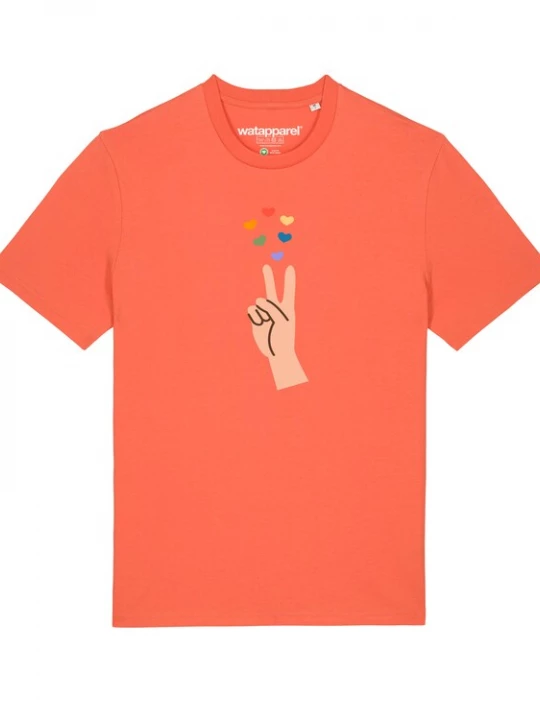 Foto van product Watapparel Shirt 'Spread Love' beige / blauw / geel / oranje / rood