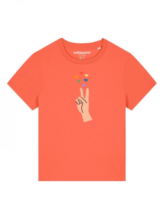 Foto van product Watapparel Shirt ' Spread Love ' gemengde kleuren / oranje