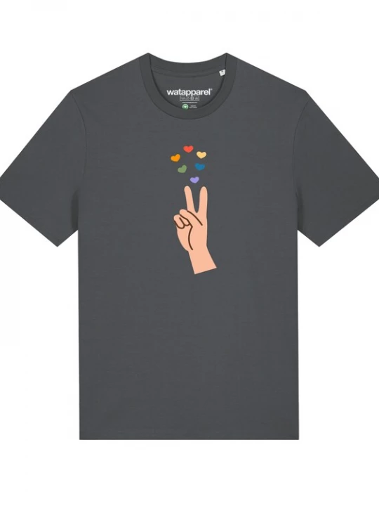 Foto van product Watapparel Shirt 'Spread Love' grijs / antraciet