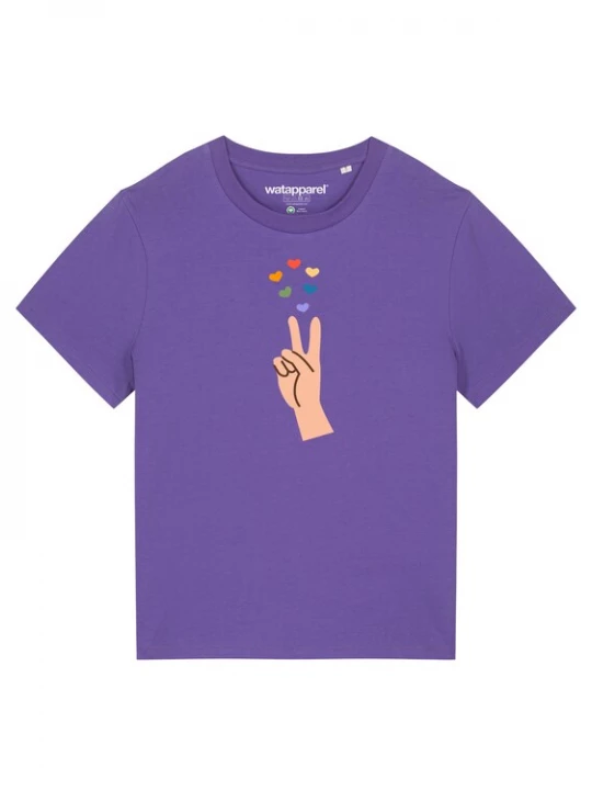 Foto van product Watapparel Shirt 'Spread Love' lila / donkerlila