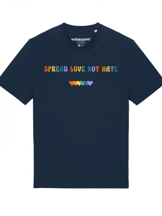 Foto van product Watapparel Shirt ' Spread Love not Hate ' donkerblauw / gemengde kleuren