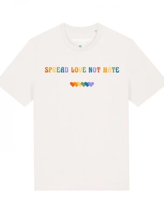 Foto van product Watapparel Shirt 'Spread Love not Hate' gemengde kleuren / wit