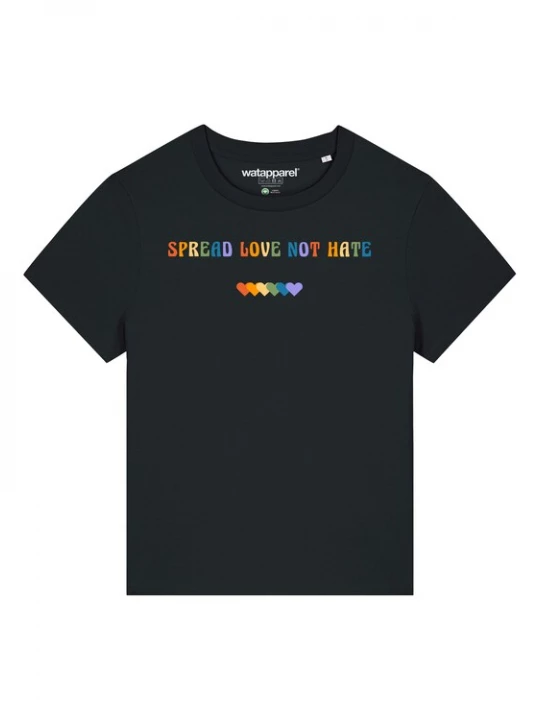 Foto van product Watapparel Shirt ' Spread Love not Hate ' gemengde kleuren / zwart