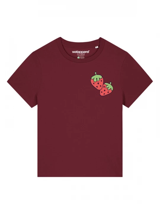 Foto van product Watapparel Shirt 'Strawberry' groen / rood / bordeaux / zwart