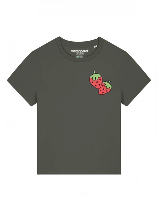 Foto van product Watapparel Shirt 'Strawberry' navy / olijfgroen / lichtgroen / watermeloen rood