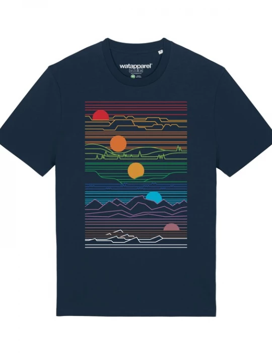 Foto van product Watapparel Shirt ' Sun And Moon ' donkerblauw / gemengde kleuren