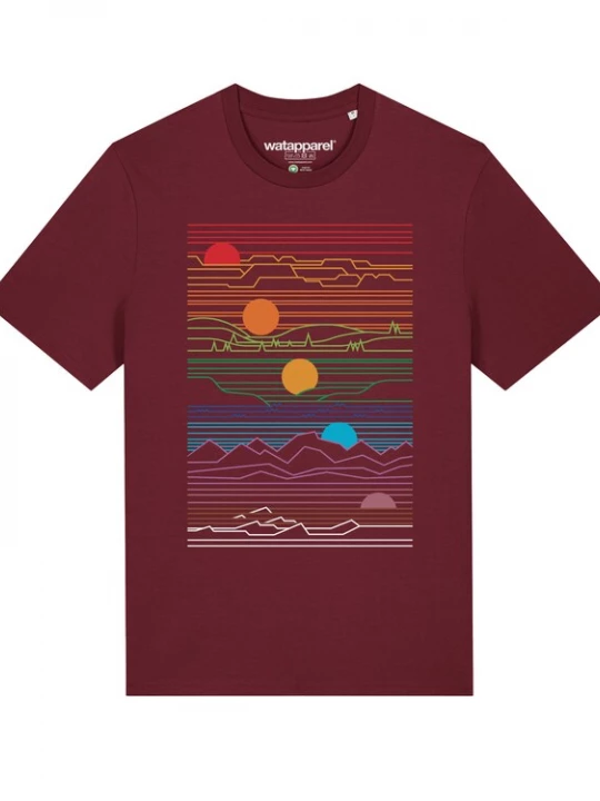 Foto van product Watapparel Shirt ' Sun And Moon ' gemengde kleuren / bordeaux