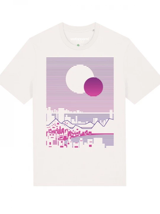 Foto van product Watapparel Shirt ' Sun and Moon Skyline ' gemengde kleuren / wit
