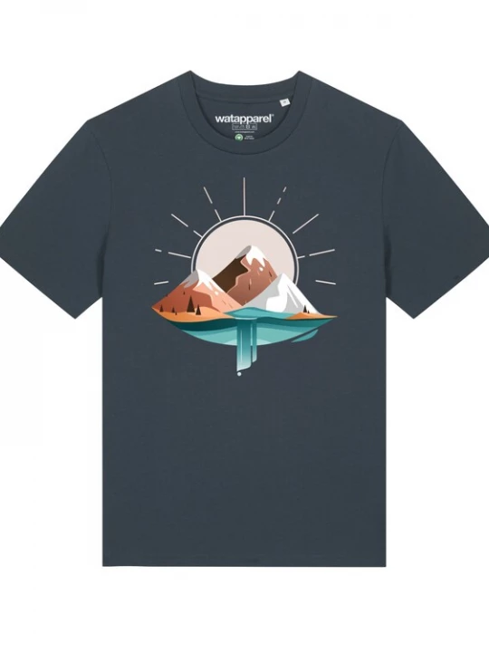 Foto van product Watapparel Shirt ' Sunrise & Lake ' antraciet / gemengde kleuren