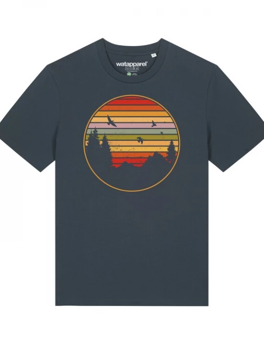 Foto van product Watapparel Shirt ' Sunset Berge & Tannen ' antraciet / gemengde kleuren