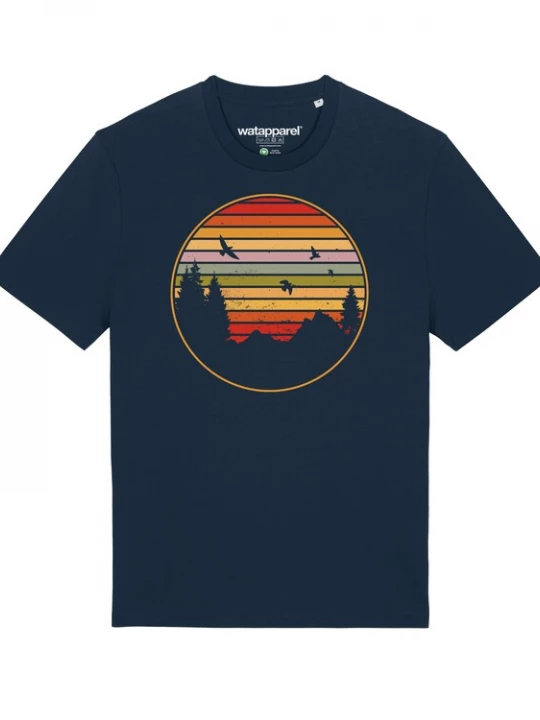 Foto van product Watapparel Shirt 'Sunset Berge & Tannen' navy / gemengde kleuren
