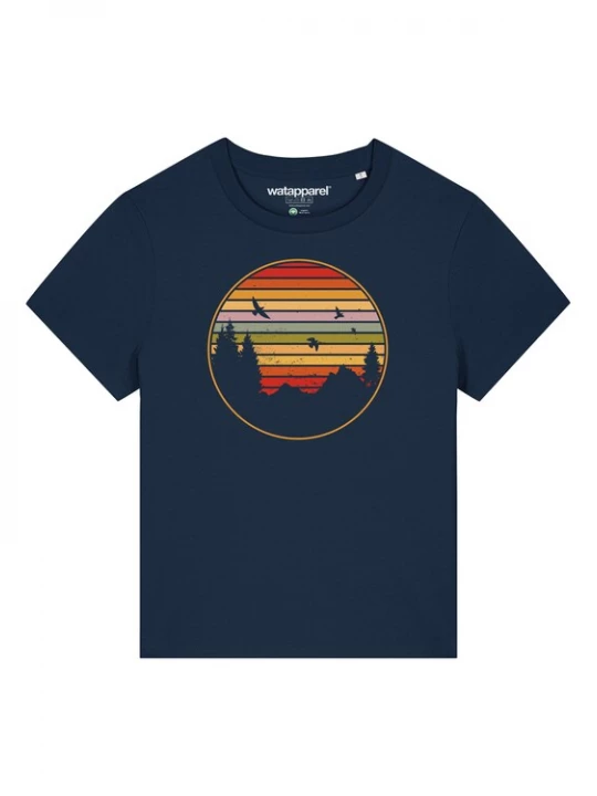 Foto van product Watapparel Shirt ' Sunset Berge & Tannen ' navy / gemengde kleuren