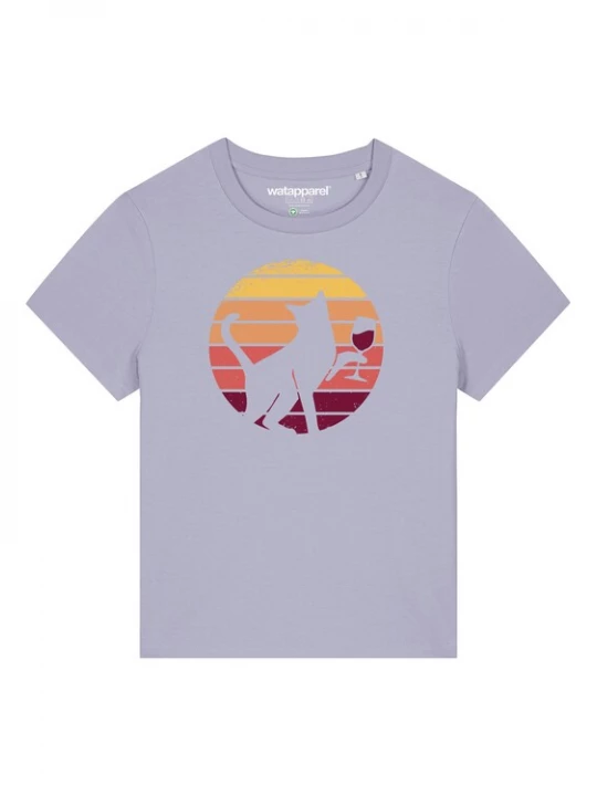 Foto van product Watapparel Shirt ' Sunset Katze & Rotwein ' sering / gemengde kleuren