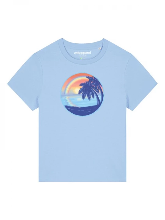 Foto van product Watapparel Shirt ' Sunset Rainbow ' lichtblauw / gemengde kleuren