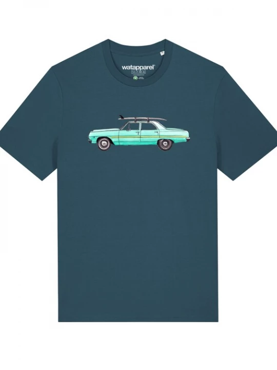 Foto van product Watapparel Shirt 'Surf Car' grijs / petrol / mintgroen / zwart