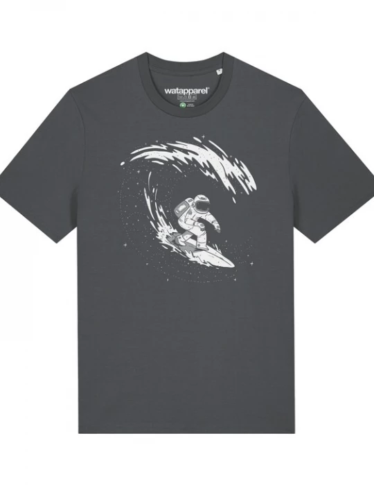 Foto van product Watapparel Shirt ' Surfing Spaceman ' antraciet / wit