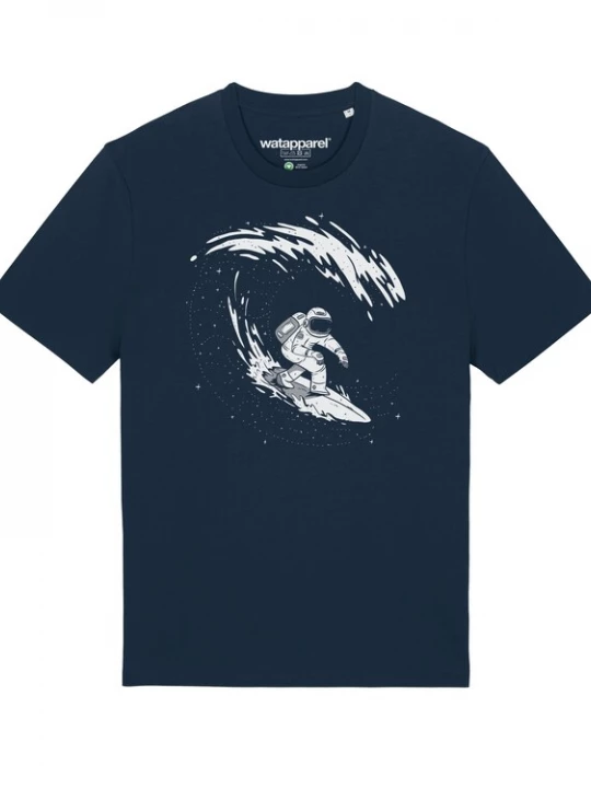 Foto van product Watapparel Shirt ' Surfing Spaceman ' donkerblauw / wit