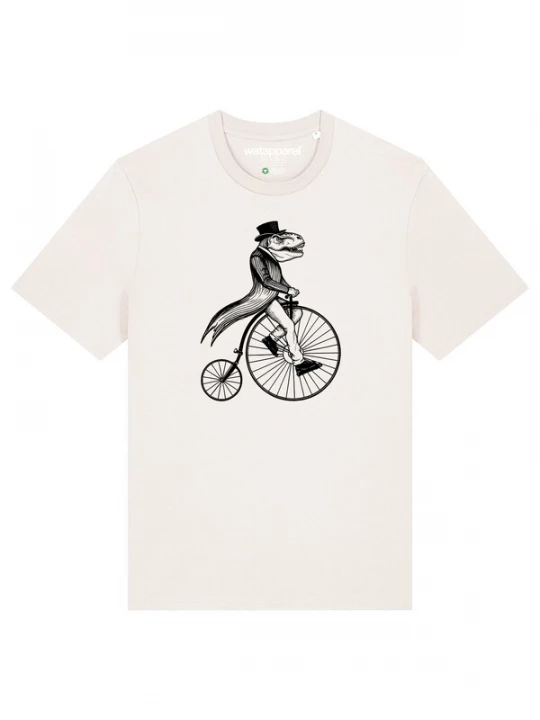Foto van product Watapparel Shirt 'T-Rex auf Fahrrad' zwart / wit