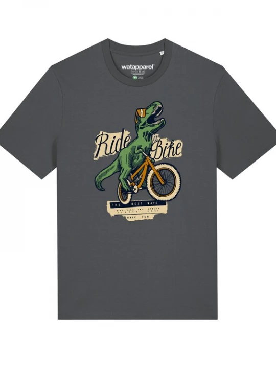 Foto van product Watapparel Shirt 'T-Rex Fahrrad' antraciet / gemengde kleuren