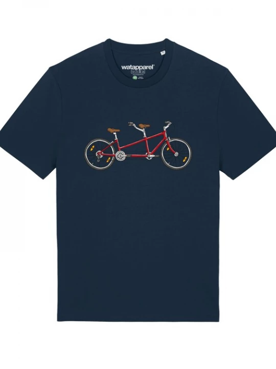 Foto van product Watapparel Shirt ' Tandem ' donkerblauw / bruin / rood
