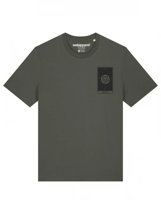 Foto van product Watapparel Shirt 'Tarot Death' donkergroen / zwart
