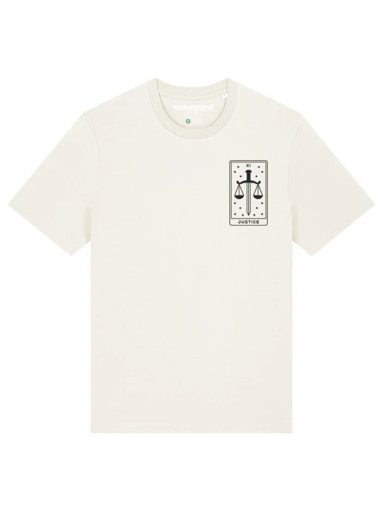 Foto van product Watapparel Shirt 'Tarot Justice' ecru / zwart