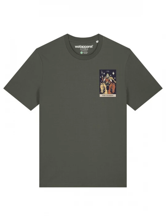 Foto van product Watapparel Shirt 'Tarot The Chariot' beige / blauw / bruin / kaki