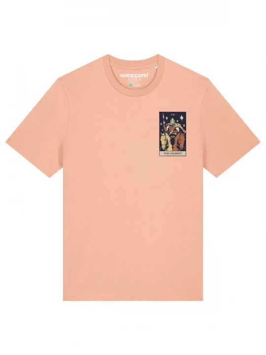 Foto van product Watapparel Shirt 'Tarot The Chariot' ecru / nachtblauw / safraan / oranje / zalm roze
