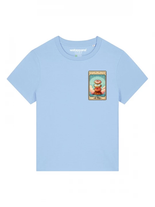 Foto van product Watapparel Shirt 'Tarot The Donut' blauw / lichtblauw / brokaat / pink