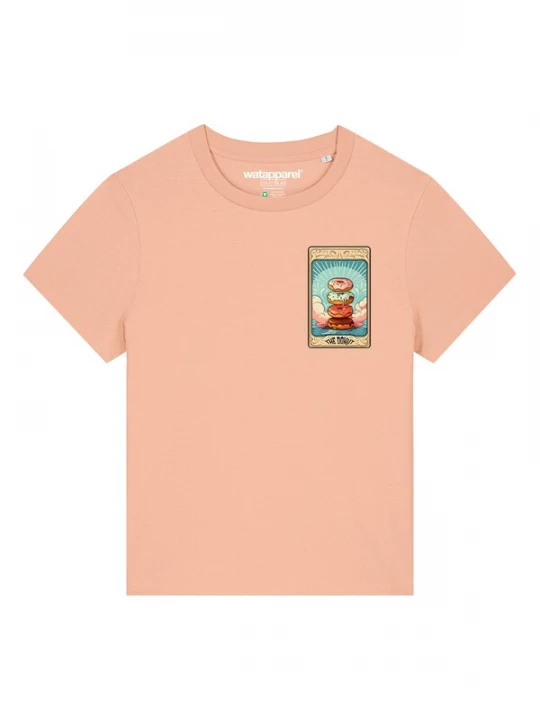 Foto van product Watapparel Shirt 'Tarot The Donut' crème / hemelsblauw / abrikoos / rosa