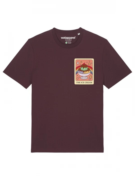 Foto van product Watapparel Shirt 'Tarot The Ice Cream' donkerbruin / lichtgeel / oudroze / offwhite