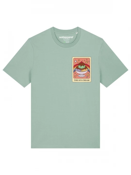 Foto van product Watapparel Shirt 'Tarot The Ice Cream' mintgroen / kersrood / zwart / wit