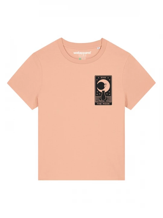 Foto van product Watapparel Shirt 'Tarot The Moon' abrikoos / zwart