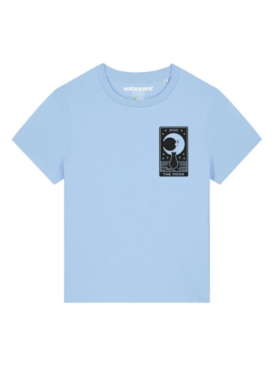 Foto van product Watapparel Shirt 'Tarot The Moon' lichtblauw / zwart