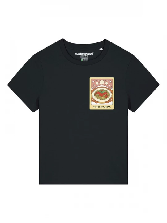 Foto van product Watapparel Shirt 'Tarot The Pasta' lichtgeel / oudroze / zwart / wolwit