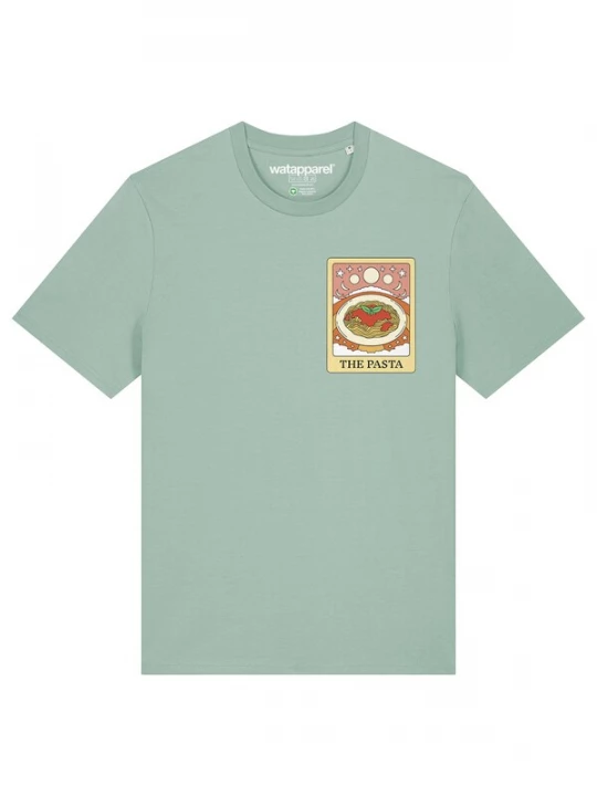 Foto van product Watapparel Shirt 'Tarot The Pasta' mintgroen / oranje / rosa / wit