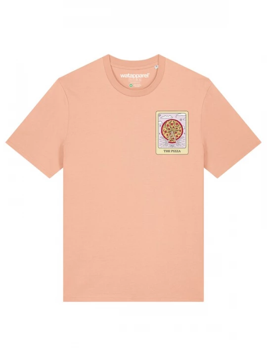 Foto van product Watapparel Shirt 'Tarot The Pizza' geel / abrikoos / rood / wit