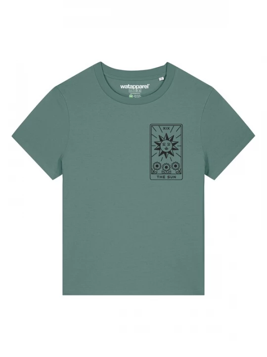 Foto van product Watapparel Shirt 'Tarot The Sun' olijfgroen / zwart