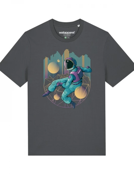 Foto van product Watapparel Shirt 'Techno Astronaut' antraciet / groen / lila