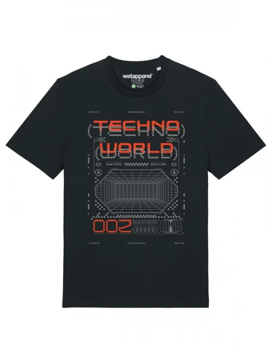 Foto van product Watapparel Shirt 'Technoworld' grijs / rood / zwart
