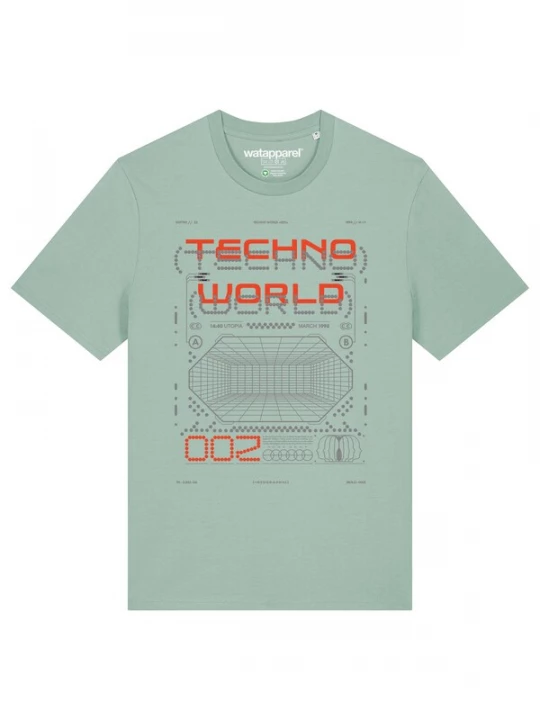 Foto van product Watapparel Shirt 'Technoworld' turquoise / grijs / oranje