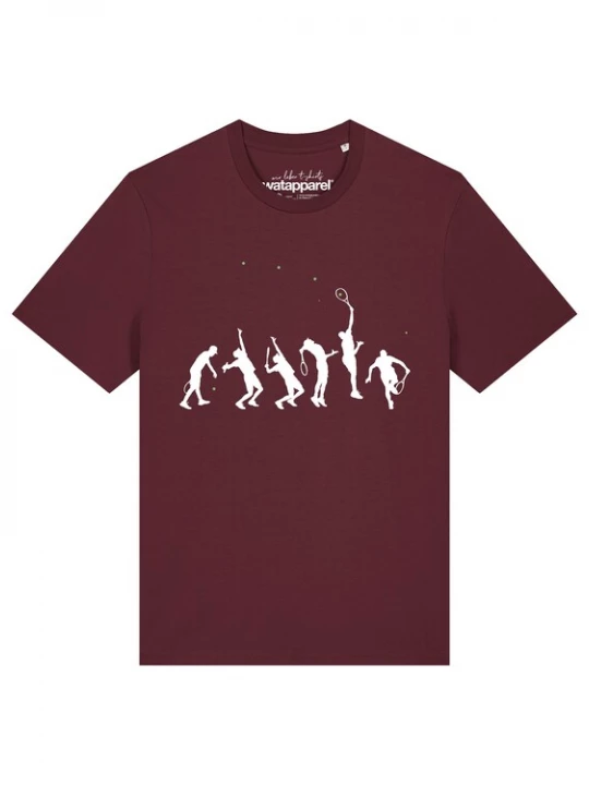 Foto van product Watapparel Shirt 'Tennis Evolution' bordeaux / wit